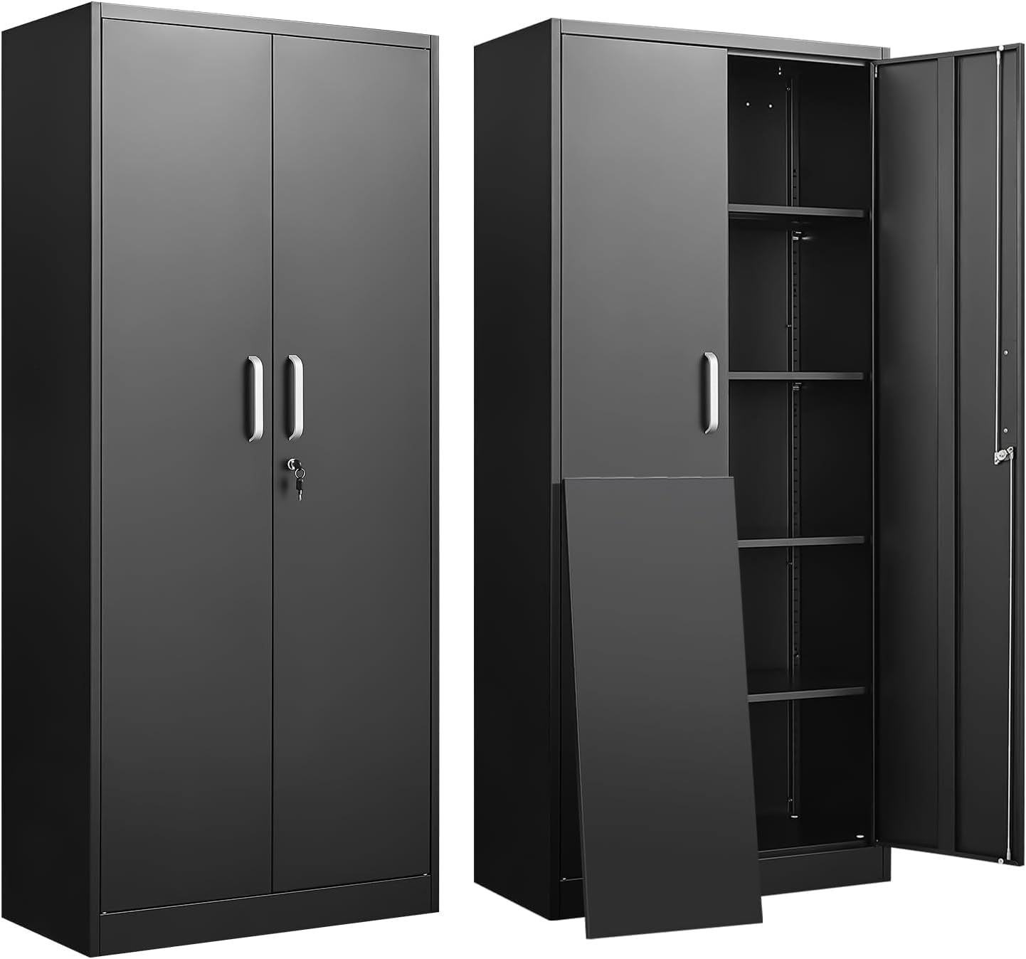 Office Furniture Used - Metal Storage Cabinet With Adjustable Shelves