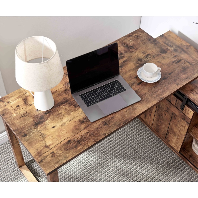 L-Shaped Desk with Credenza St - Office Furniture Credenza ulasan dan harga
