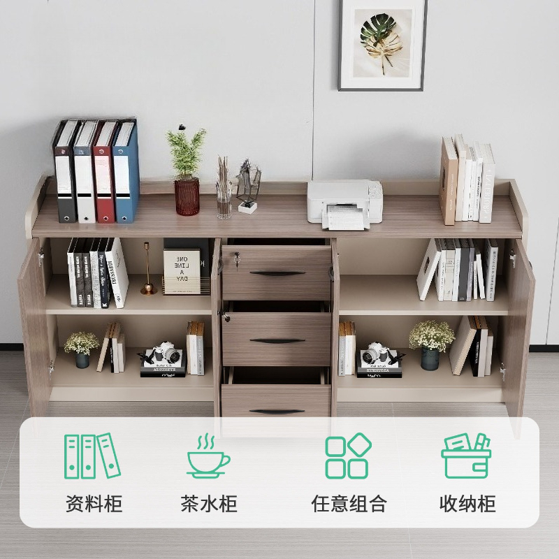 F*-Modern Wooden Low Office St - Credenza Office Storage ulasan dan harga