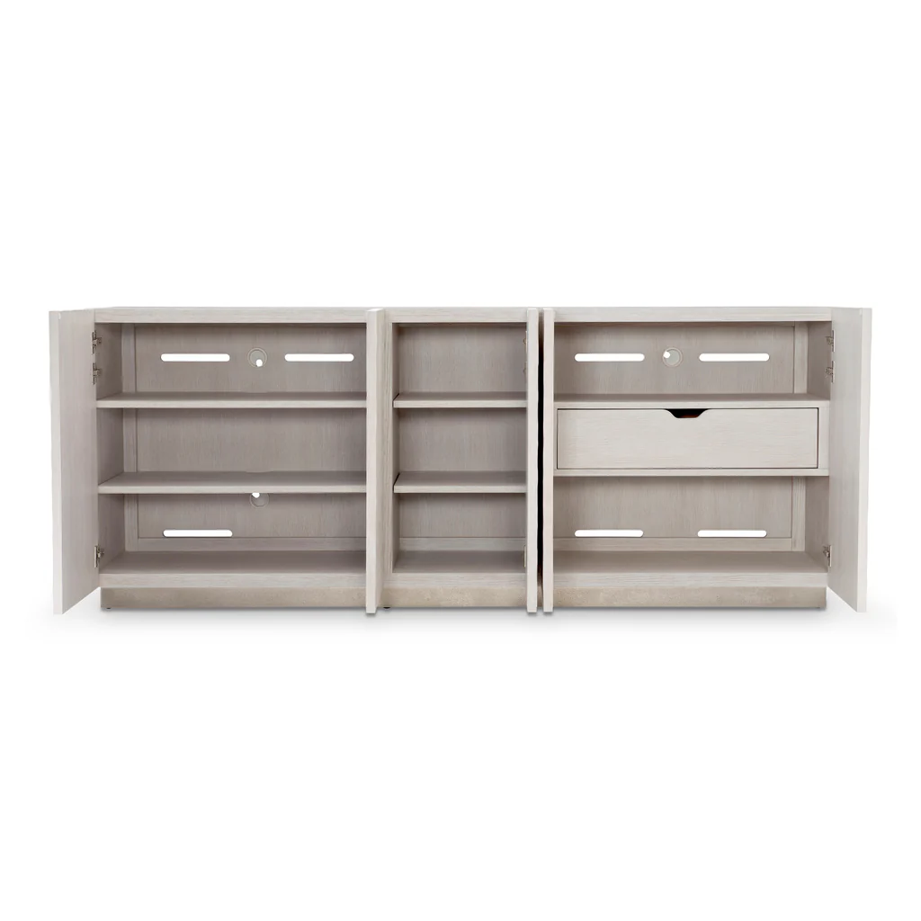 ^Modern White Wavy Textured TV - Office Furniture Credenza ulasan dan harga
