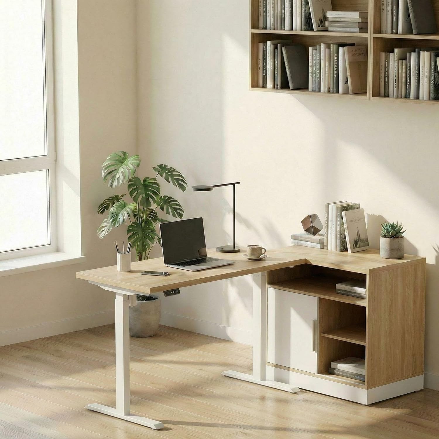 Electric Standing Desk with St - Office Furniture Credenza ulasan dan harga