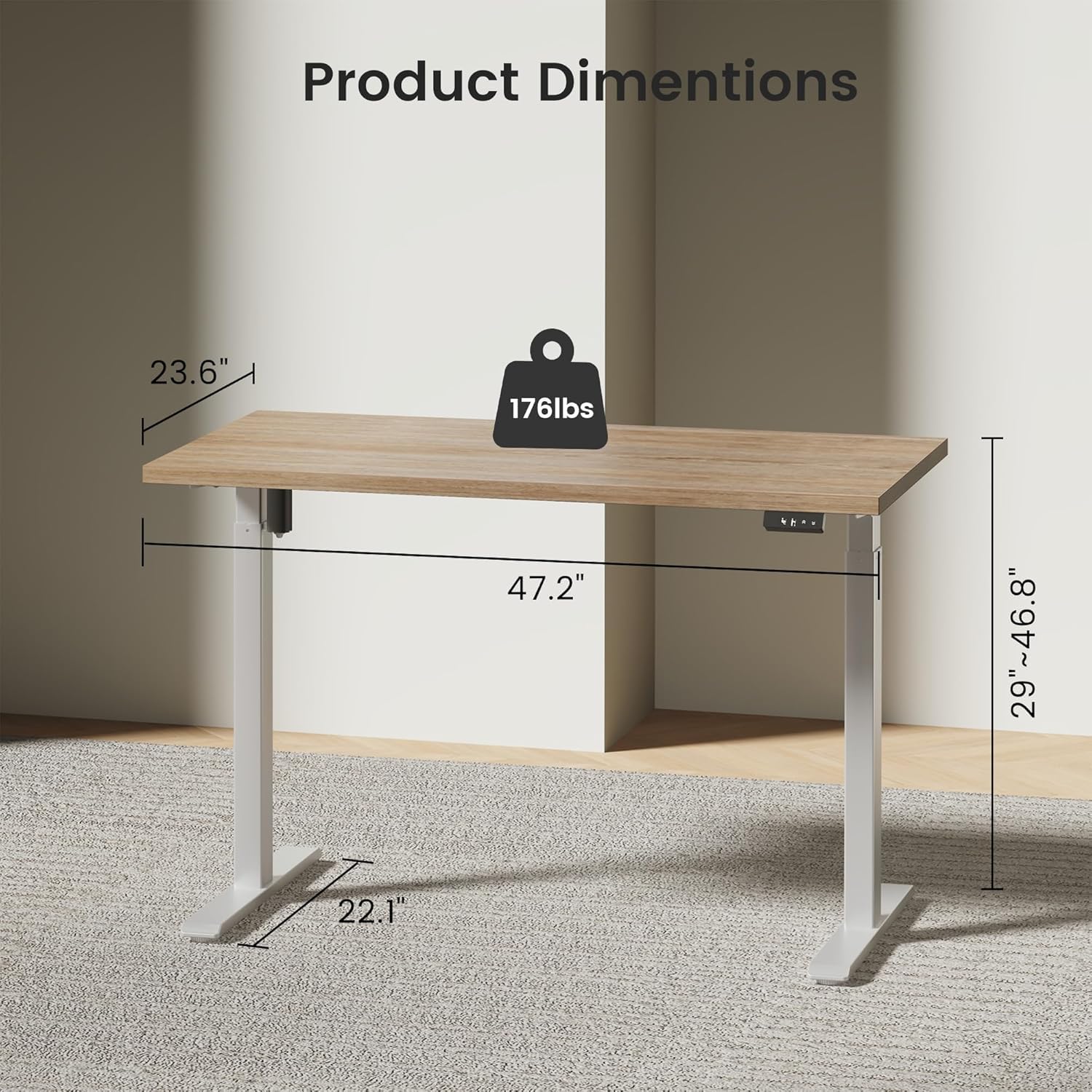 Electric Standing Desk with St - Office Furniture Credenza ulasan dan harga