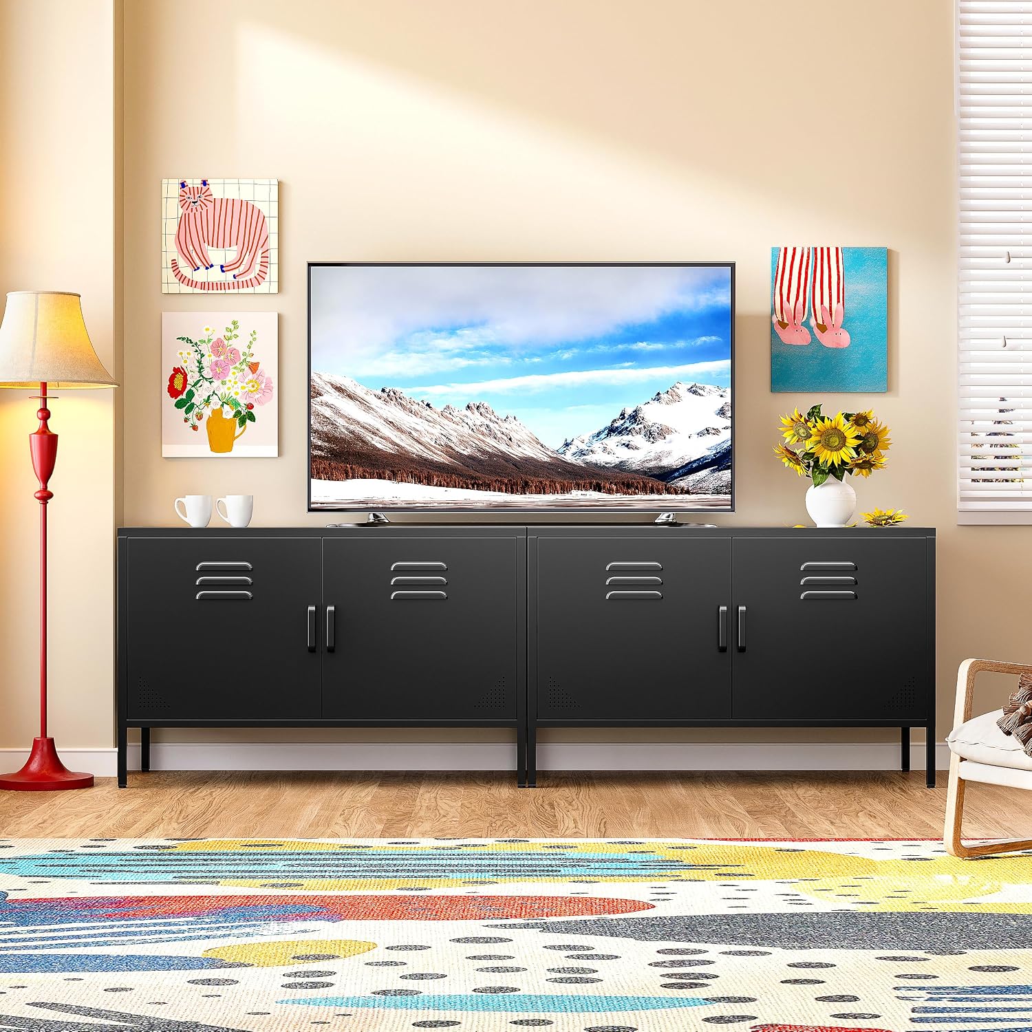 Black Metal Storage Cabinet Wi - Credenza Office Storage ulasan dan harga
