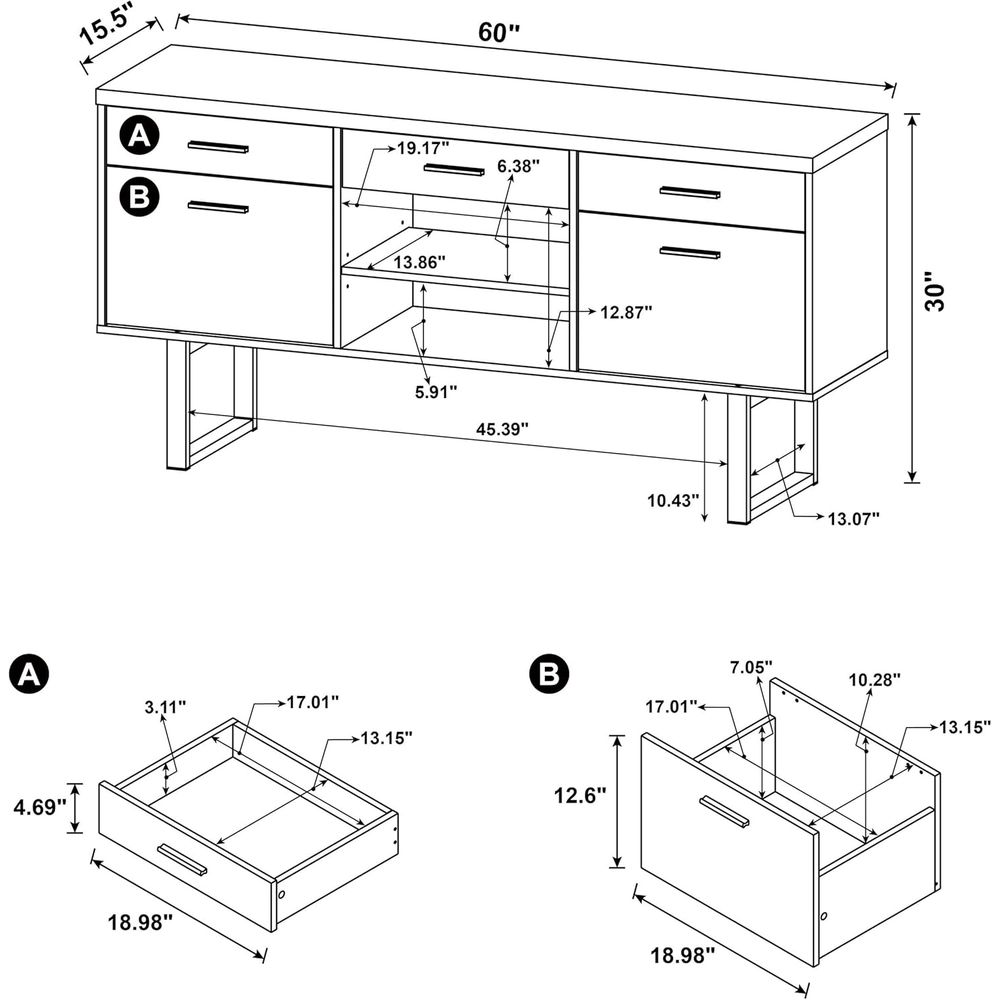 Contemporary Home Office Furni - Office Furniture Credenza ulasan dan harga