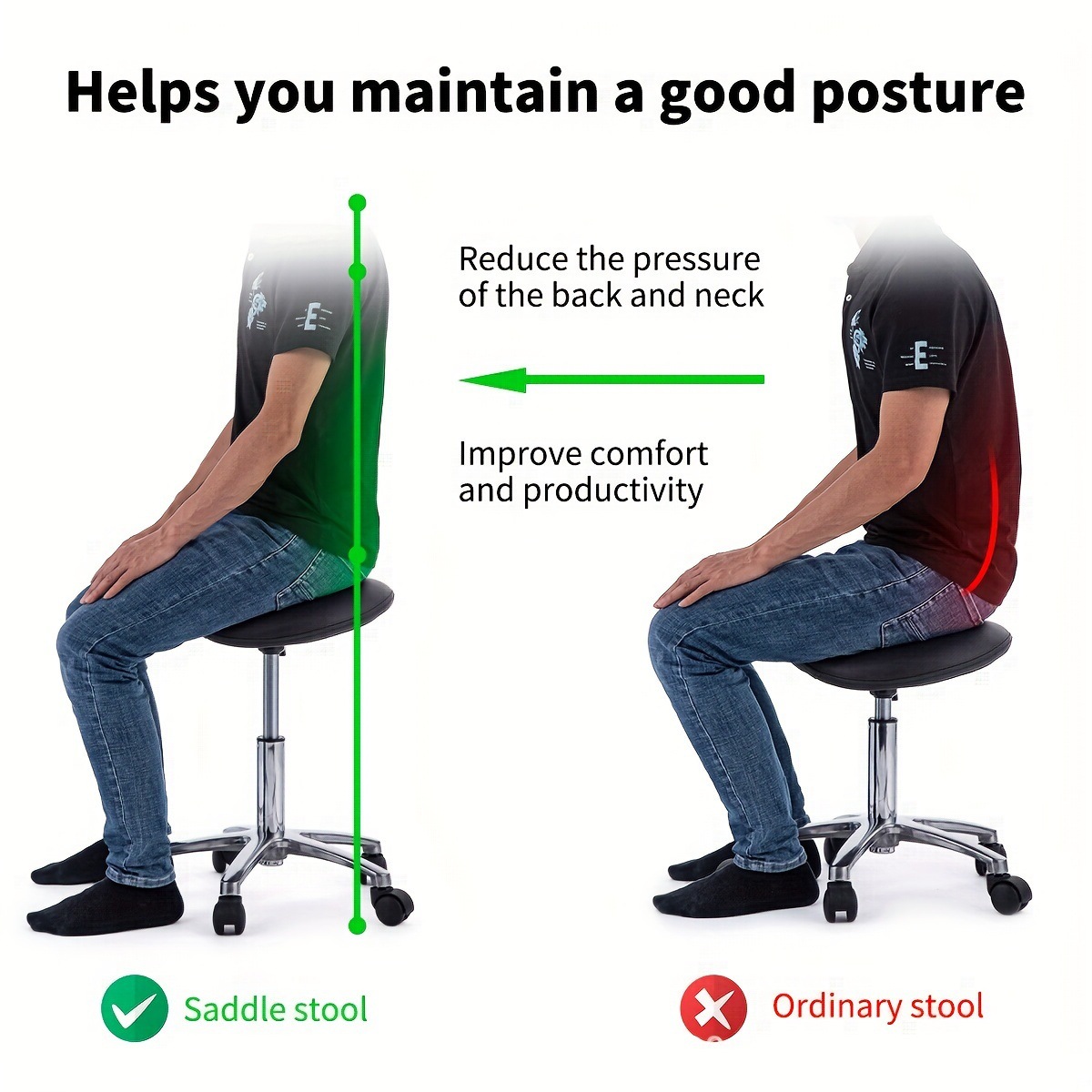 Saddle Stool Rolling Swivel SP - Office Furniture Ergonomic ulasan dan harga