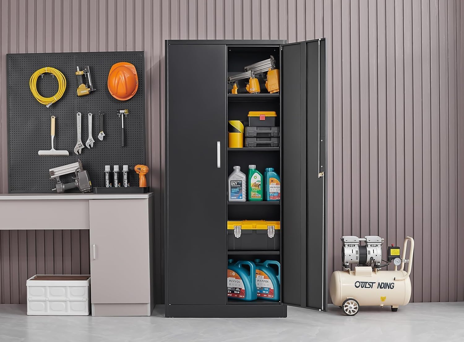 Metal Storage Cabinet With Adj - Office Furniture Used ulasan dan harga