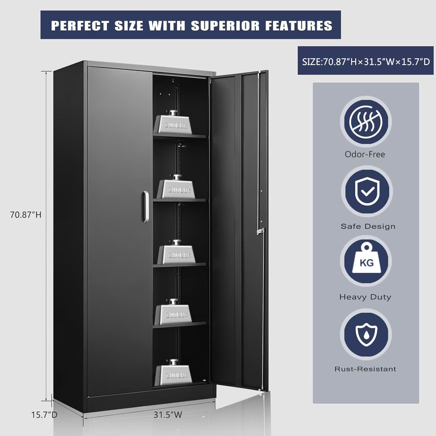 Metal Storage Cabinet With Adj - Office Furniture Used ulasan dan harga