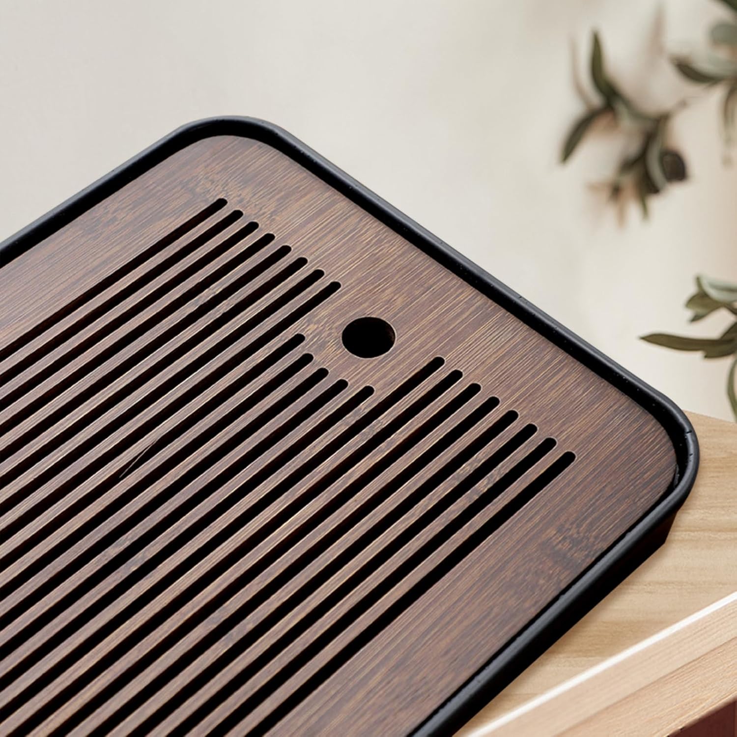 Natural Bamboo Tea Tray with H - Office Furniture Used ulasan dan harga